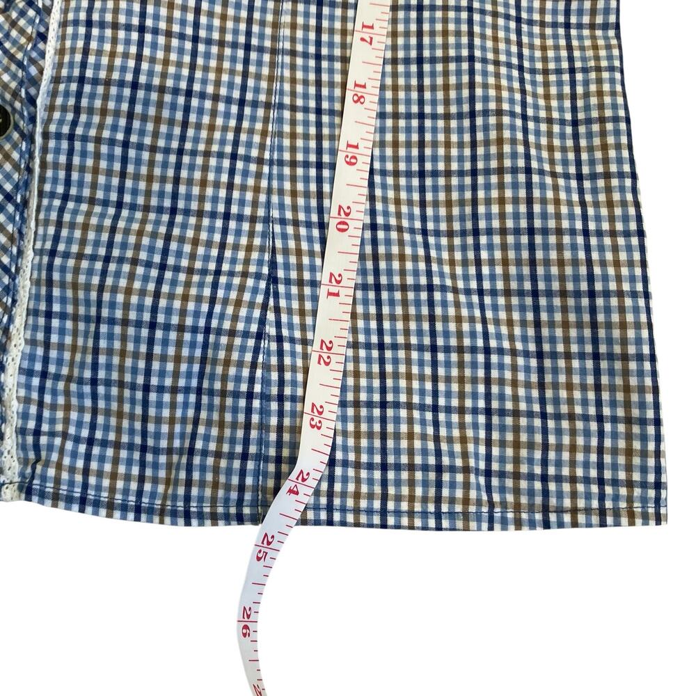 Spieth & Wensky EU 44 Feuerlaune Blue Gingham Trachten Blouse Octoberfest Tyrol - Picture 12 of 16